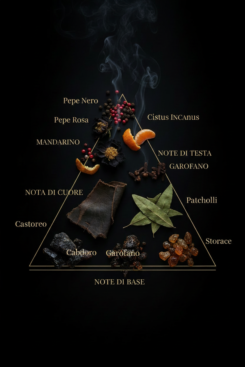 Piramide Olfattiva con ingredienti — Patchouli of the Underworld